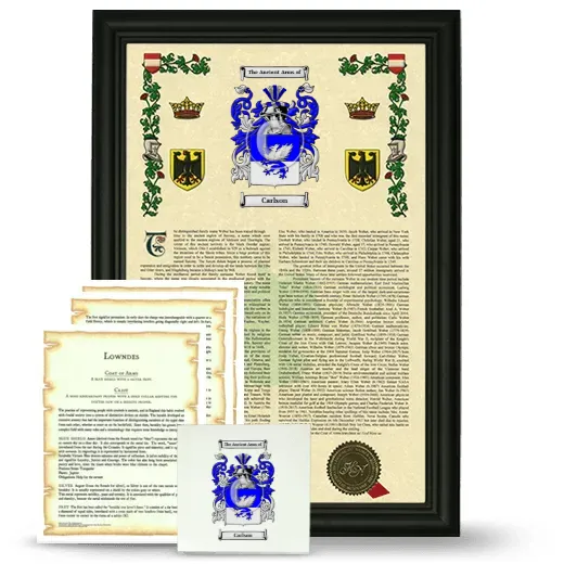 Carlson Framed Armorial, Symbolism and Large Tile - Black
