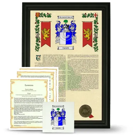 Carveth Framed Armorial, Symbolism and Large Tile - Black