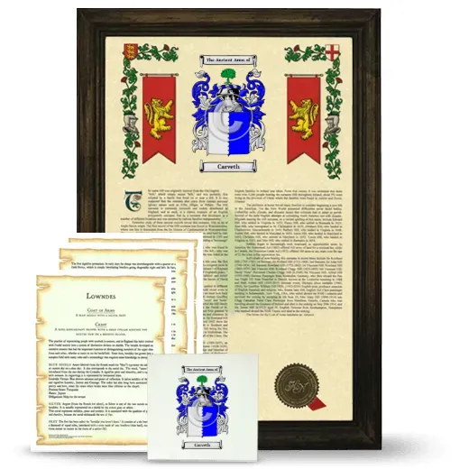 Carveth Framed Armorial, Symbolism and Large Tile - Brown