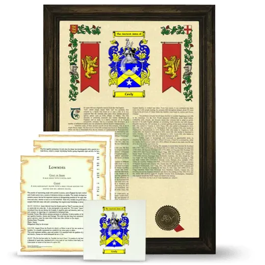 Ceely Framed Armorial, Symbolism and Large Tile - Brown
