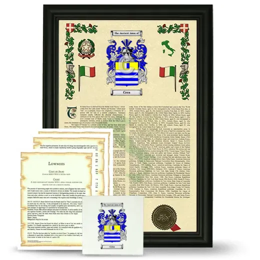 Cera Framed Armorial, Symbolism and Large Tile - Black