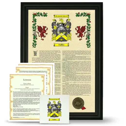 Challon Framed Armorial, Symbolism and Large Tile - Black