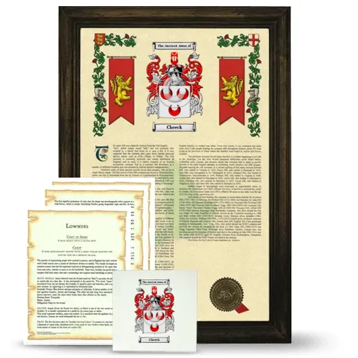Cheeck Framed Armorial, Symbolism and Large Tile - Brown