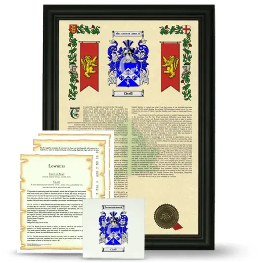 Cisell Framed Armorial, Symbolism and Large Tile - Black