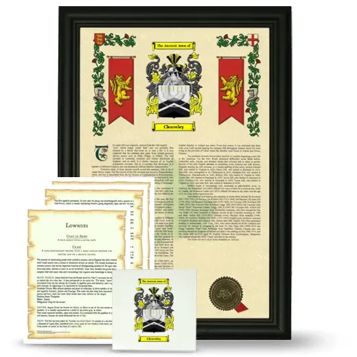 Cleaveley Framed Armorial, Symbolism and Large Tile - Black