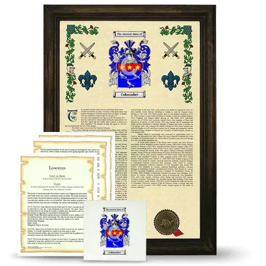 Coloumbet Framed Armorial, Symbolism and Large Tile - Brown