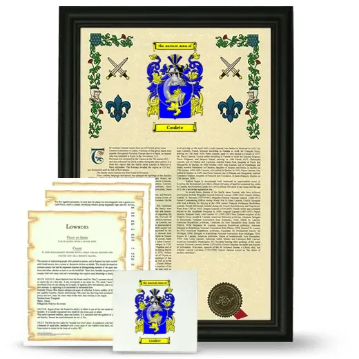 Coulete Framed Armorial, Symbolism and Large Tile - Black