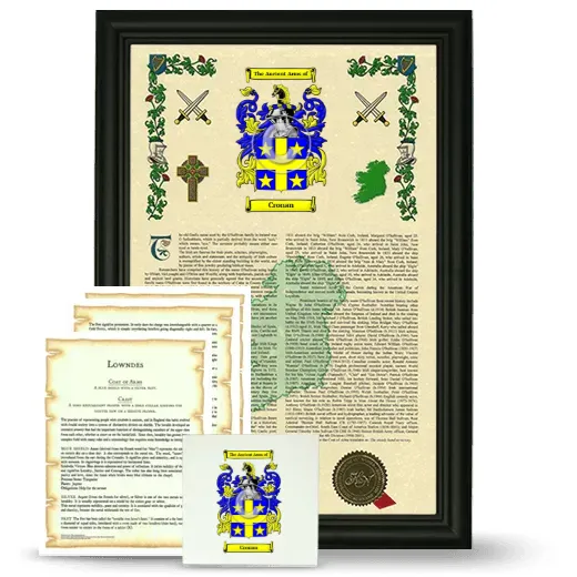 Cronan Framed Armorial, Symbolism and Large Tile - Black