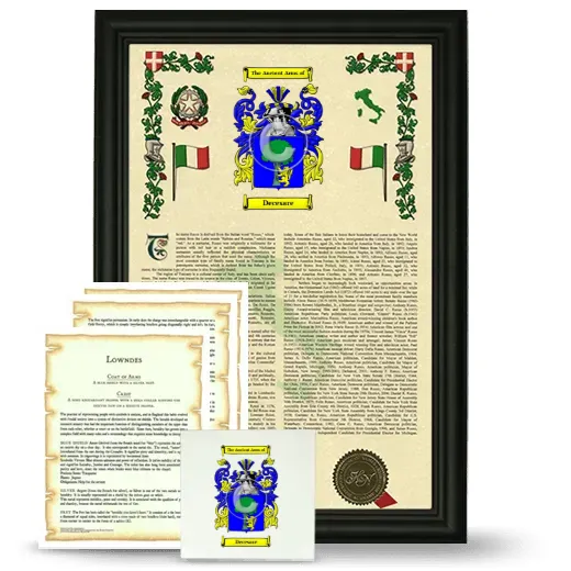 Decesare Framed Armorial, Symbolism and Large Tile - Black