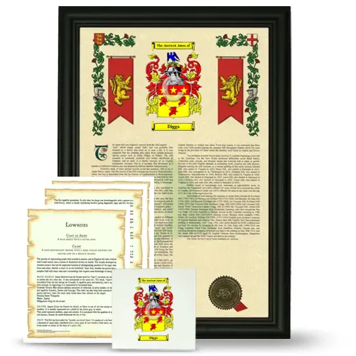 Diggs Framed Armorial, Symbolism and Large Tile - Black