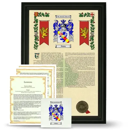 Doxey Framed Armorial, Symbolism and Large Tile - Black