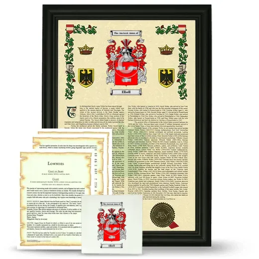 Elbell Framed Armorial, Symbolism and Large Tile - Black