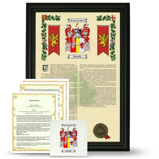 Elworthy Framed Armorial, Symbolism and Large Tile - Black