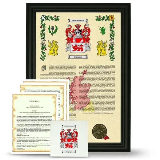 Enguage Framed Armorial, Symbolism and Large Tile - Black