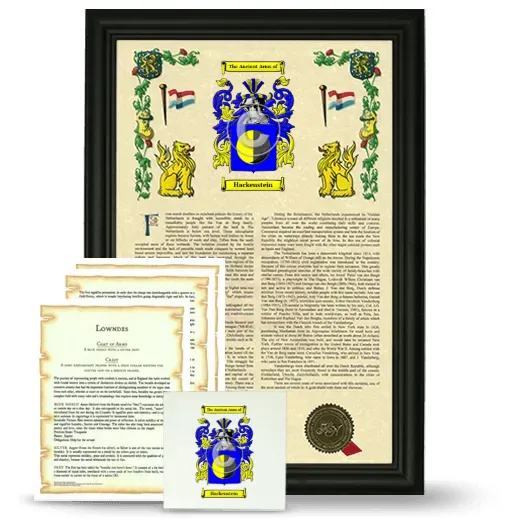 Hackenstein Framed Armorial, Symbolism and Large Tile - Black