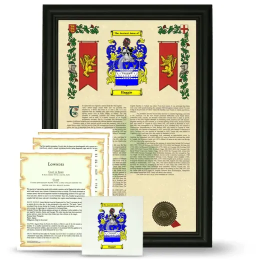 Haggie Framed Armorial, Symbolism and Large Tile - Black
