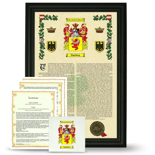 Hapsburg Framed Armorial, Symbolism and Large Tile - Black