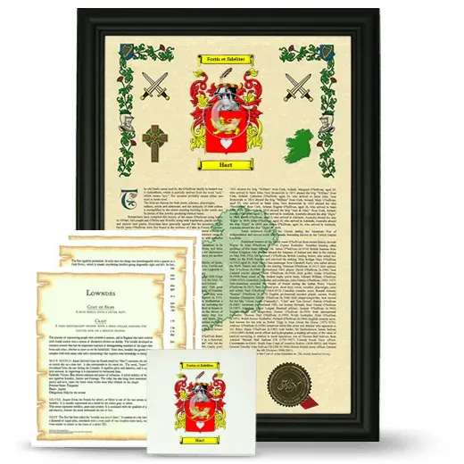 Hart Framed Armorial, Symbolism and Large Tile - Black