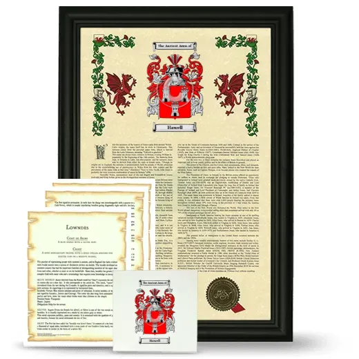 Hawell Framed Armorial, Symbolism and Large Tile - Black