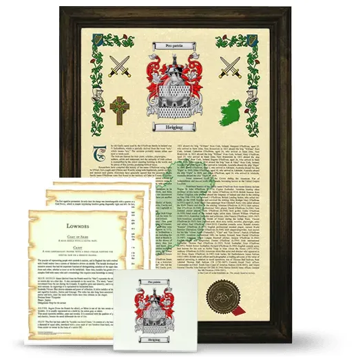Heiging Framed Armorial, Symbolism and Large Tile - Brown