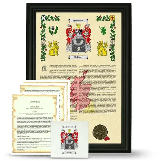 Holliday Framed Armorial, Symbolism and Large Tile - Black