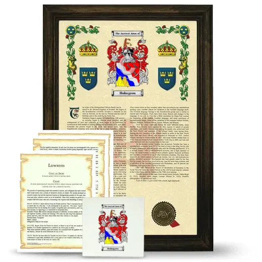 Holmgren Framed Armorial, Symbolism and Large Tile - Brown