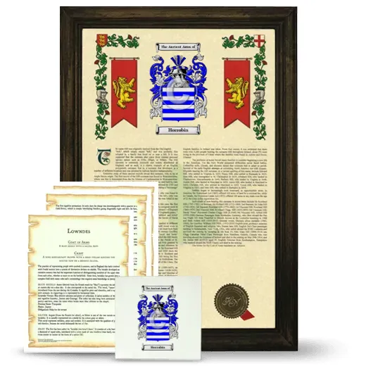 Horrobin Framed Armorial, Symbolism and Large Tile - Brown