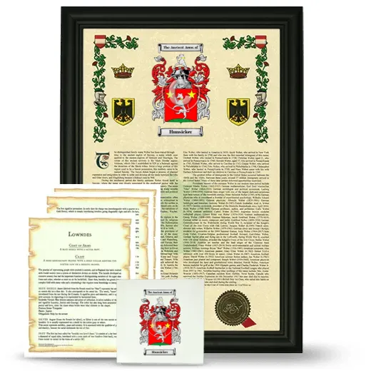 Hunsicker Framed Armorial, Symbolism and Large Tile - Black