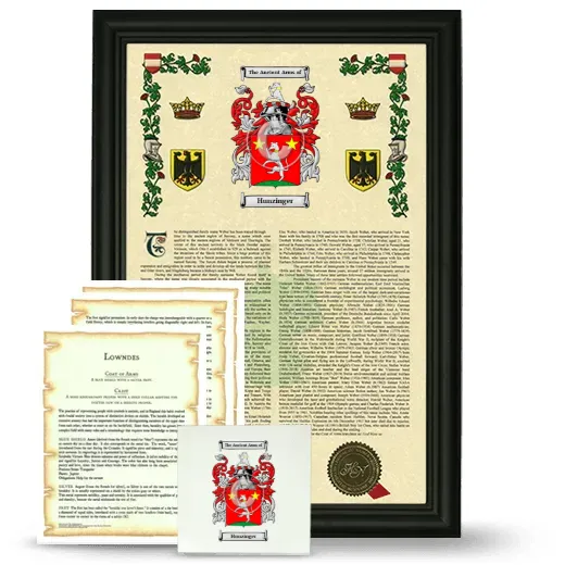 Hunzinger Framed Armorial, Symbolism and Large Tile - Black