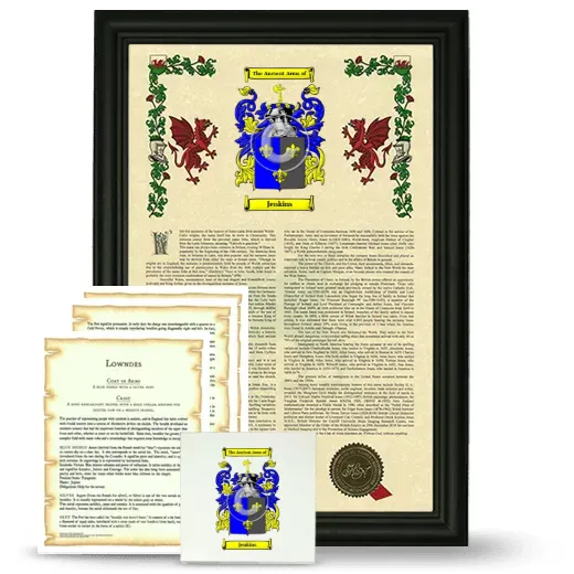Jenkins Framed Armorial, Symbolism and Large Tile - Black