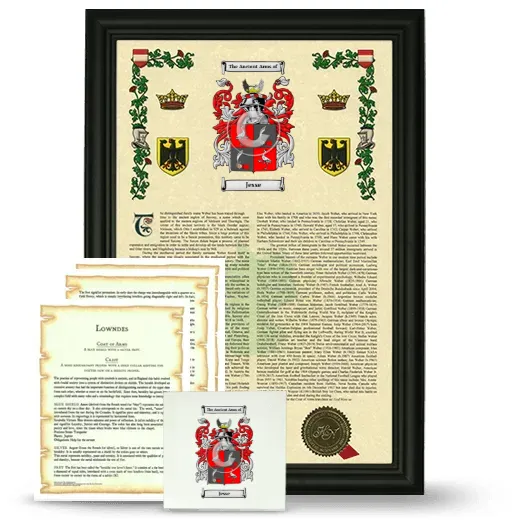 Jesse Framed Armorial, Symbolism and Large Tile - Black