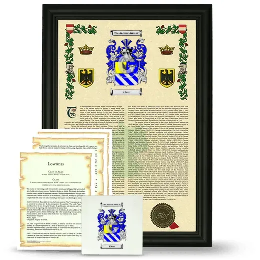 Klem Framed Armorial, Symbolism and Large Tile - Black