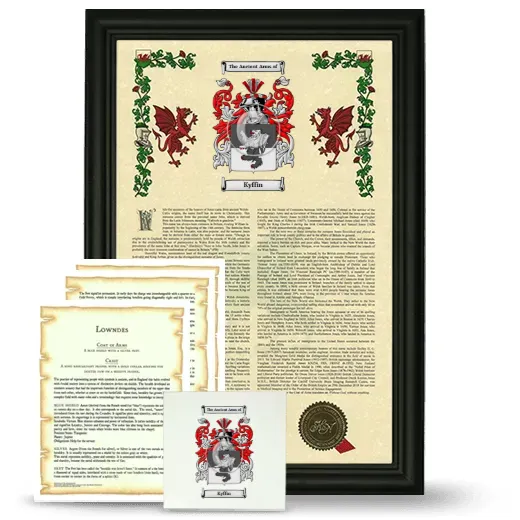 Kyffin Framed Armorial, Symbolism and Large Tile - Black