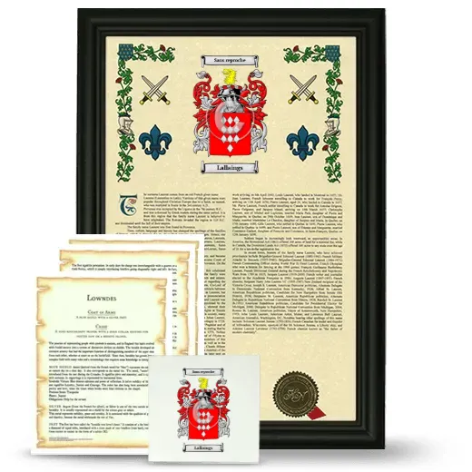 Lallaings Framed Armorial, Symbolism and Large Tile - Black