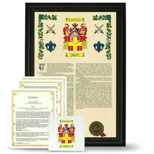 Langevin Framed Armorial, Symbolism and Large Tile - Black