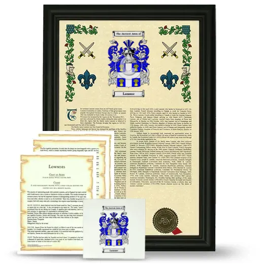Lanoue Framed Armorial, Symbolism and Large Tile - Black