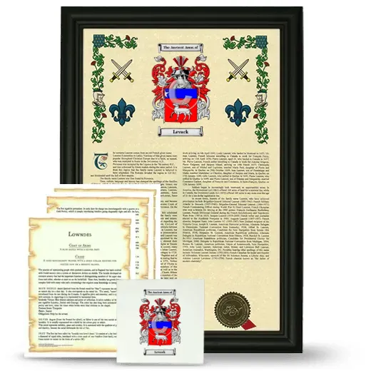 Levack Framed Armorial, Symbolism and Large Tile - Black