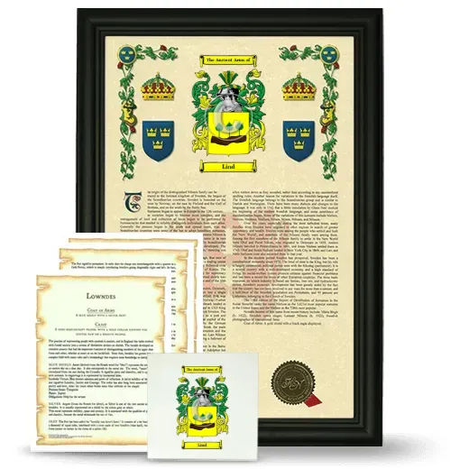 Lind Framed Armorial, Symbolism and Large Tile - Black