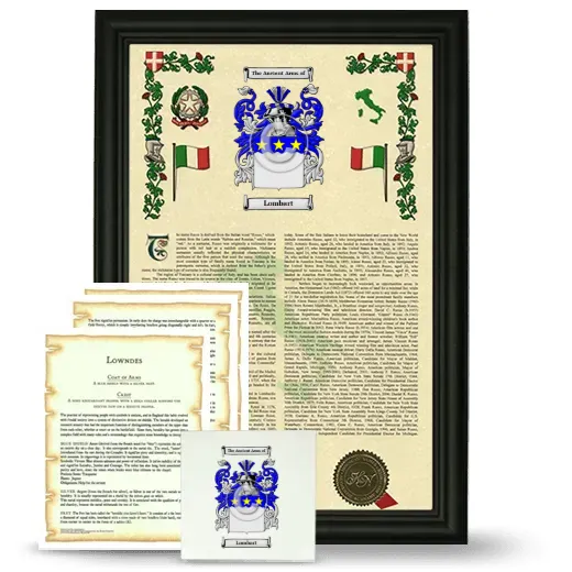 Lombart Framed Armorial, Symbolism and Large Tile - Black