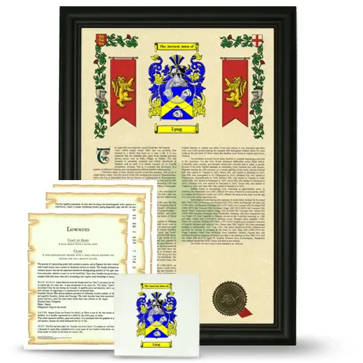 Lyng Framed Armorial, Symbolism and Large Tile - Black