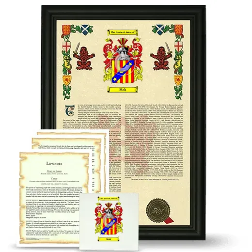 Mak Framed Armorial, Symbolism and Large Tile - Black