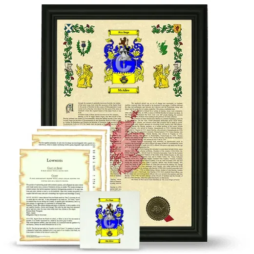 McAfee Framed Armorial, Symbolism and Large Tile - Black