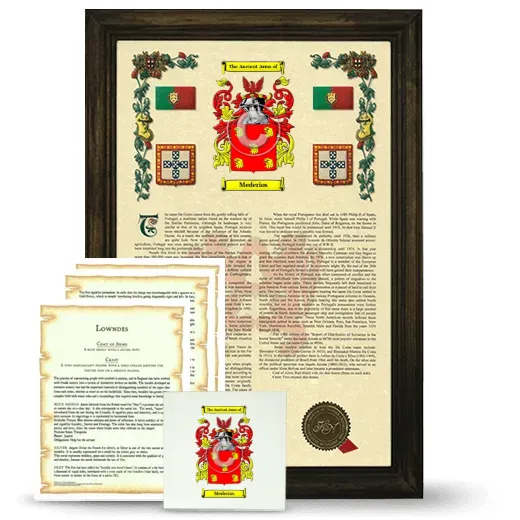 Mederios Framed Armorial, Symbolism and Large Tile - Brown