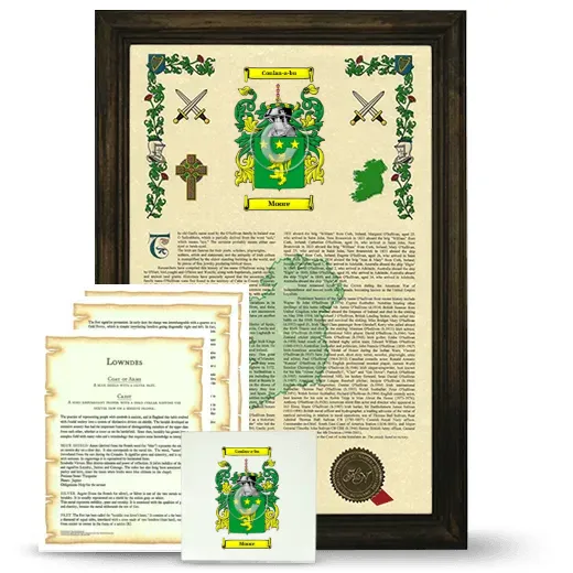 Moore Framed Armorial, Symbolism and Large Tile - Brown