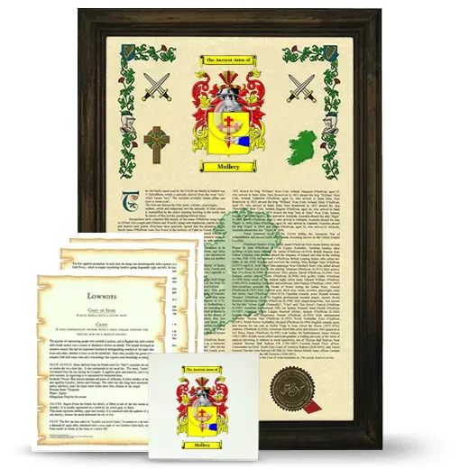 Mullery Framed Armorial, Symbolism and Large Tile - Brown