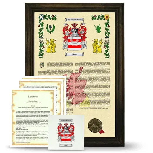 Ness Framed Armorial, Symbolism and Large Tile - Brown