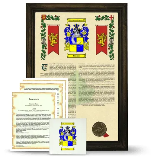 Nothar Framed Armorial, Symbolism and Large Tile - Brown