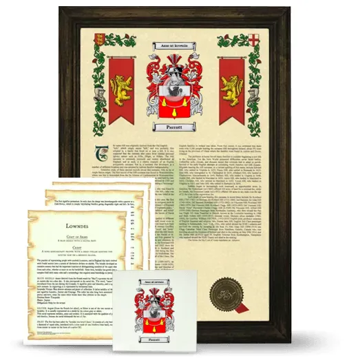 Parrott Framed Armorial, Symbolism and Large Tile - Brown