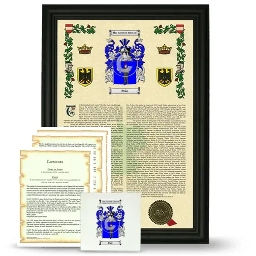 Pole Framed Armorial, Symbolism and Large Tile - Black