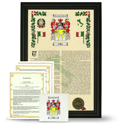 Pollus Framed Armorial, Symbolism and Large Tile - Black